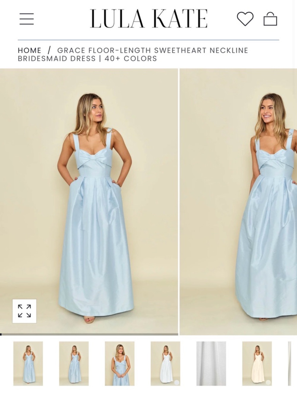 Lula Kate Grace Sweetheart Maxi Dress in Light Blue